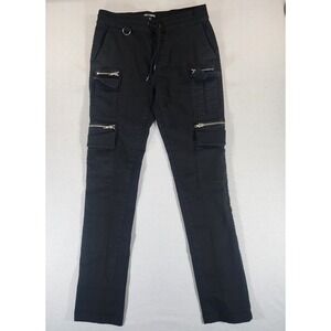 Hot Topic Black Zipper Jogger Pants Mens S Multi-Pocket Detail Goth Punk Emo Y2k